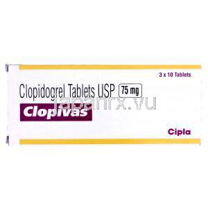 クロピバス  Clopivas, プラビックス ジェネリック, クロピドグレル  75mg, 錠, 箱