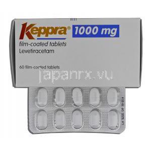 ケプラ Keppra, レベチラセタム, 1000mg, 錠