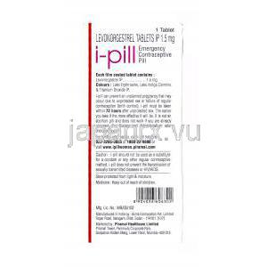 アイピル  Ipill,  レボノルゲストレル 1.5mg 錠, 箱裏面