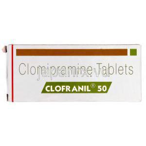 クロフラニル Clofranil, アナフラニル ジェネリック, クロミプラミン  50mg, 錠, 箱