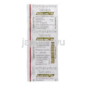 クロフラニル Clofranil, アナフラニル ジェネリック, クロミプラミン  50mg, 錠, 包装