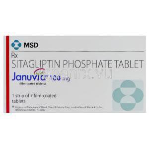 ジャヌビア Januvia, シタグリプチンリン酸塩 100mg 錠 (MSD)