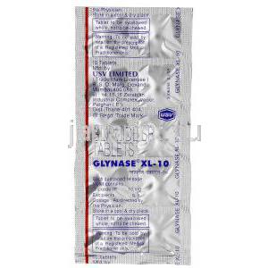 グリネーズXL Glynase XL,  グルコトロル XL ジェネリック,  グリピジド XL 10mg 錠, 包装