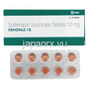 フェノパズ Fenopaz, ビジョケア ジェネリック,ソリフェナシン 10mg, 錠