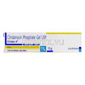 クリンダック A Clindac A, クレオシン-T ジェネリック, リン酸クリンダマイシン 1% 15gm ジェル, 箱