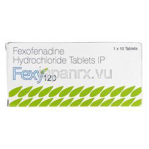 フェキシー Fexy, アレグラ ジェネリック, フェキソフェナジン 120mg 錠, 箱