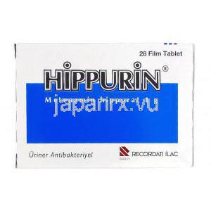 ヒップリン Hippurin, ヒプレックス ジェネリック,   メテナミン   1gm 錠, 箱