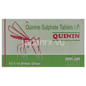 クイニン Quinin,  硫酸キニーネ,  300mg 錠 (HAB) 箱