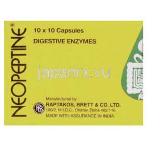 ネオプチン Neopetine,　アミラーゼ / パパイン酵素 / シメチコン配合 消化補助酵素 カプセル (Raptako