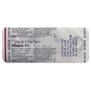 シラグラ, バイアグラ ジェネリック, クエン酸シルデナフィル 100MG 錠, (Cipla) 包装