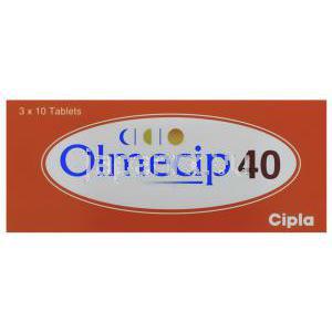 オルメサルタンメドキソミル (オルメテックジェネリック), Olmecip, 20mg / 40mg 錠 (Cipla) 箱