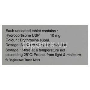 ヒドロコルチゾン (コートリルジェネリック), Hisone, 10mg 錠 (Samarth) 情報