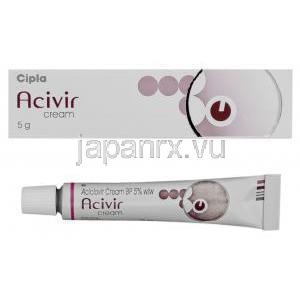 アシビル Acivir, アシクロビル5% 5gm クリーム (Cipla)