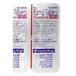 エバロンフォルテ Evalon Forte, エストリオール 2mg, 錠, 包装裏面