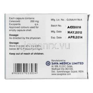 コキシベスト 200 Coxibest 200,  セレコックス ジェネリック, セレコキシブ 200mg, 錠, 製造元情報