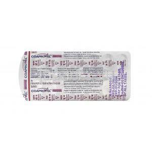 CoAprovel、ジェネリックアバライド、イルベサルタン150mg/ヒドロクロロチアジド12.5mg　包装裏