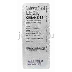 クリーンツ32　Creanz32、ジェネリックアタカンド　Atacand、カンデサルタンシレキ32mg 包装