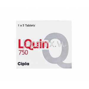 エルクイン750　LQuin 5750, クラビットジェネリック, レボフロキサシン500mg　箱