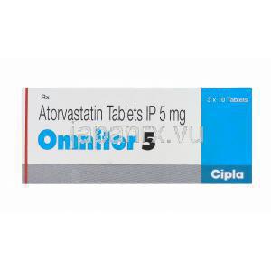 オムニトール5 Omnitor5、ジェネリックリピトール、アトルバスタチン5mg　箱