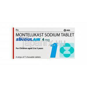 シングレア4mg、モンテルカストナトリウム4mg 　箱
