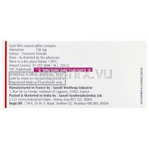 アプロベル150mg、イルベサルタン150mg　箱面情報