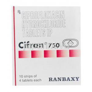 シフラン750　Cifran750、ジェネリックシプロ、シプロフロキサシン750mg　箱