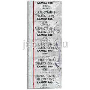 ラメズ Lamez ラモトリジン, ラミクタールジェネリック, ラモトリジン 100mg 錠 (Intas) 包装
