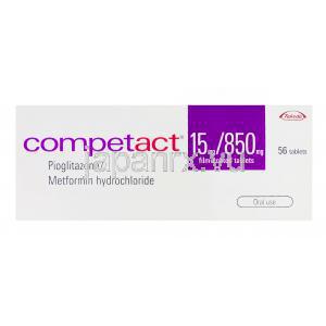 コンペ、ピオグリタゾン15mg / メトホルミン塩酸塩850mg　箱