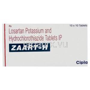 Zaart-H ザートH、ジェネリックハイザール、ロサルタンカリウム50mg、ヒドロクロロチアジド12