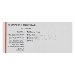 QUEL-50　キュエル、ジェネリックセロクエル、クエチアピン50mg　箱バッチ