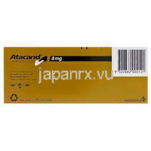 Atacand　アタカンド、カンデサルタンシレキセチル8mg　箱裏面