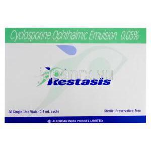 Restasis　レスタシス、シクロスポリン点眼エマルジョン0.05％　箱