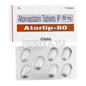 Atorlip-80　アトールリップ、ジェネリックリピトール、アトルバスタチン80mg