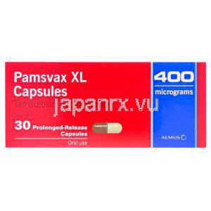 Pamsvax XL　パムスバックス、ジェネリックフロマックス、タムスロシン塩酸塩400mcg　箱