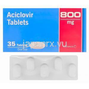 アシクロビル錠、ジェネリックゾビラックス、アシクロビル800mg