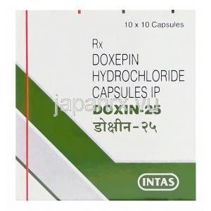 Doxin-25　ドキシン、ジェネリックシネクアン　Sinequan、ドキセピン25mg　箱
