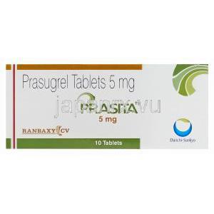 Prasita　プラシタ、ジェネリックエフィエント　Efient、プラスグレル5mg　箱