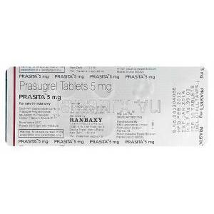 Prasita　プラシタ、ジェネリックエフィエント　Efient、プラスグレル5mg　包装シート