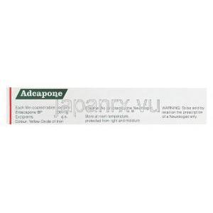 Adcapone　エドカポン、ジェネリックコムタン、エンタカポン200mg　