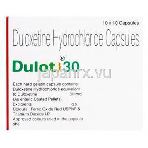 Dulot30　デュロット30、ジェネリックシンバルタ、デュロキセチン30mg　製造情報