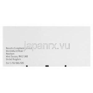エクセロン Exelon,  リバスチグミン 4.6mg/24H 経皮吸収パッチ (Novartis) 製造情報