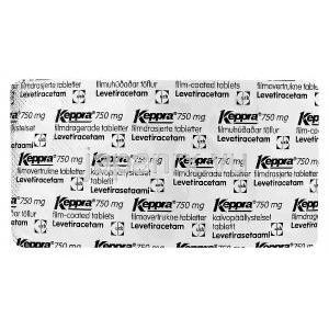 ケプラ　KEPPRA、レベチラセタム750mg　包装面