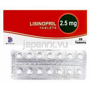 ジェネリックゼストリル、リシノプリル2.5mg