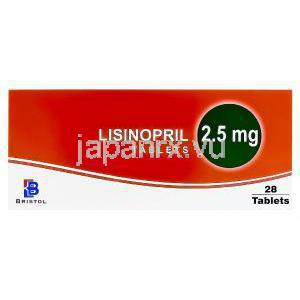 ジェネリックゼストリル、リシノプリル2.5mg　箱