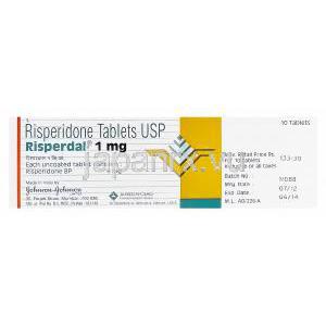 リスパダール、リスペリドン1mg 箱