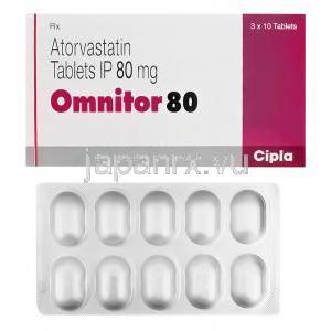 オムニトール80、ジェネリックリピトール、アトルバスタチン80mg
