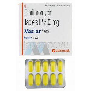 マックラー　Maclar500、Biaxln、クラリスロマイシン500mg