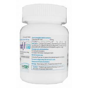 カロディル（カロダイル）　Carodyl100、カルプロフェンチュアブル錠100mg　ボトル面情報