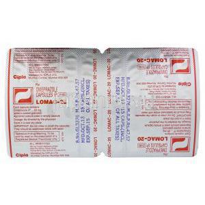 ロマック　LOMAC-20、ジェネリックプリロセック、オメプラゾール20mg　包装シート