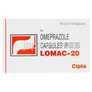 ロマック　LOMAC-20、ジェネリックプリロセック、オメプラゾール20mg　箱